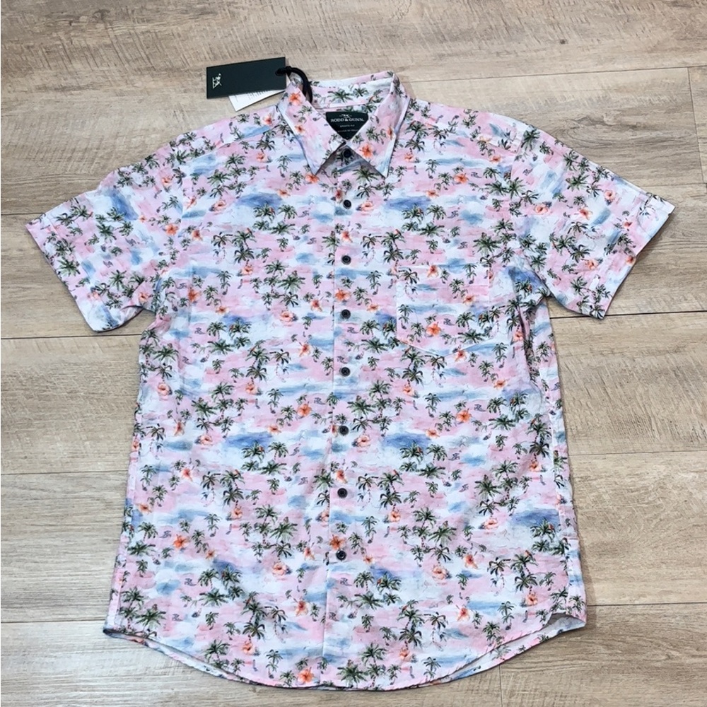 NWT Rodd & Gunn Men’s Maybeck Cotton Short Sleeve Shirt Size Large